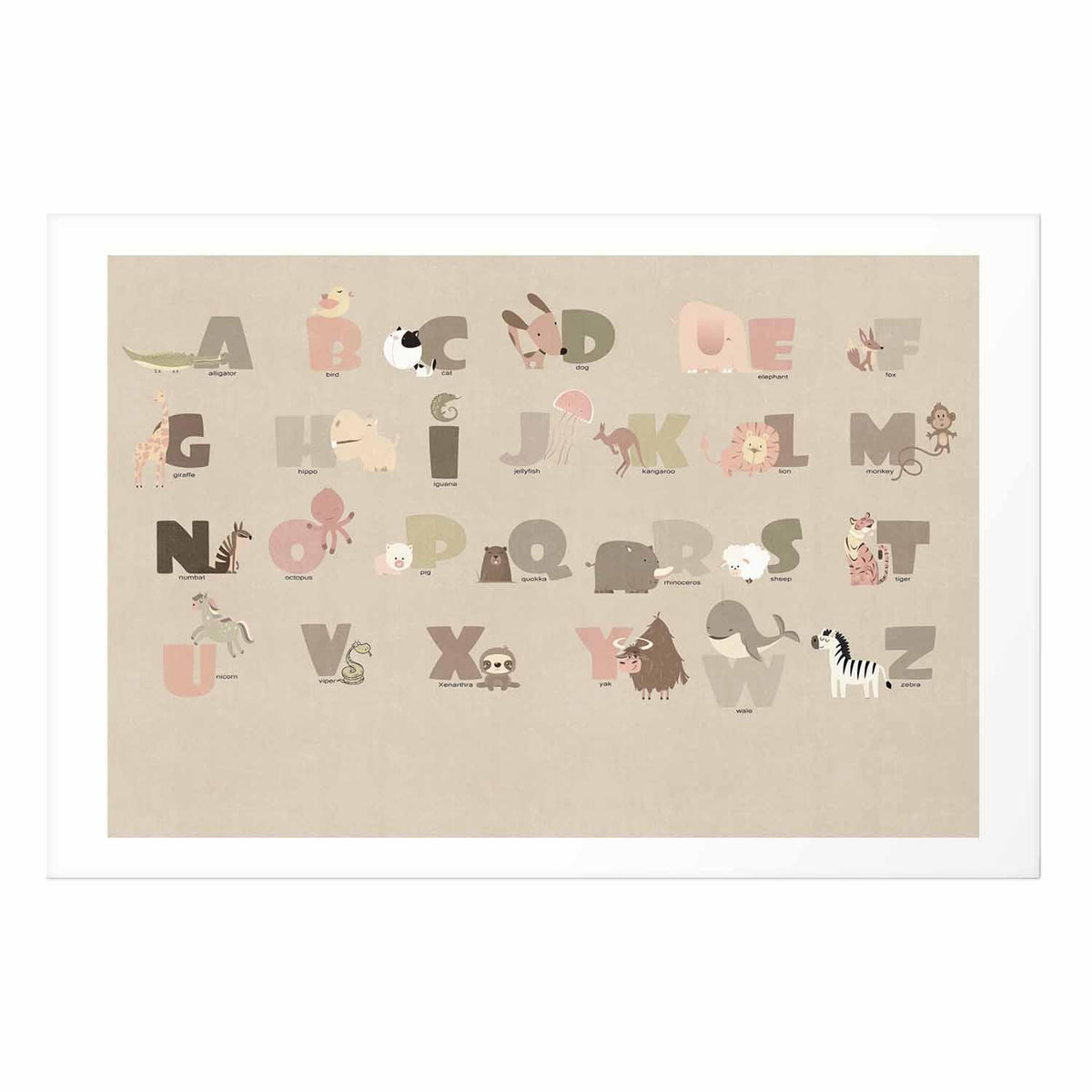 Poster - Beige Alphabet