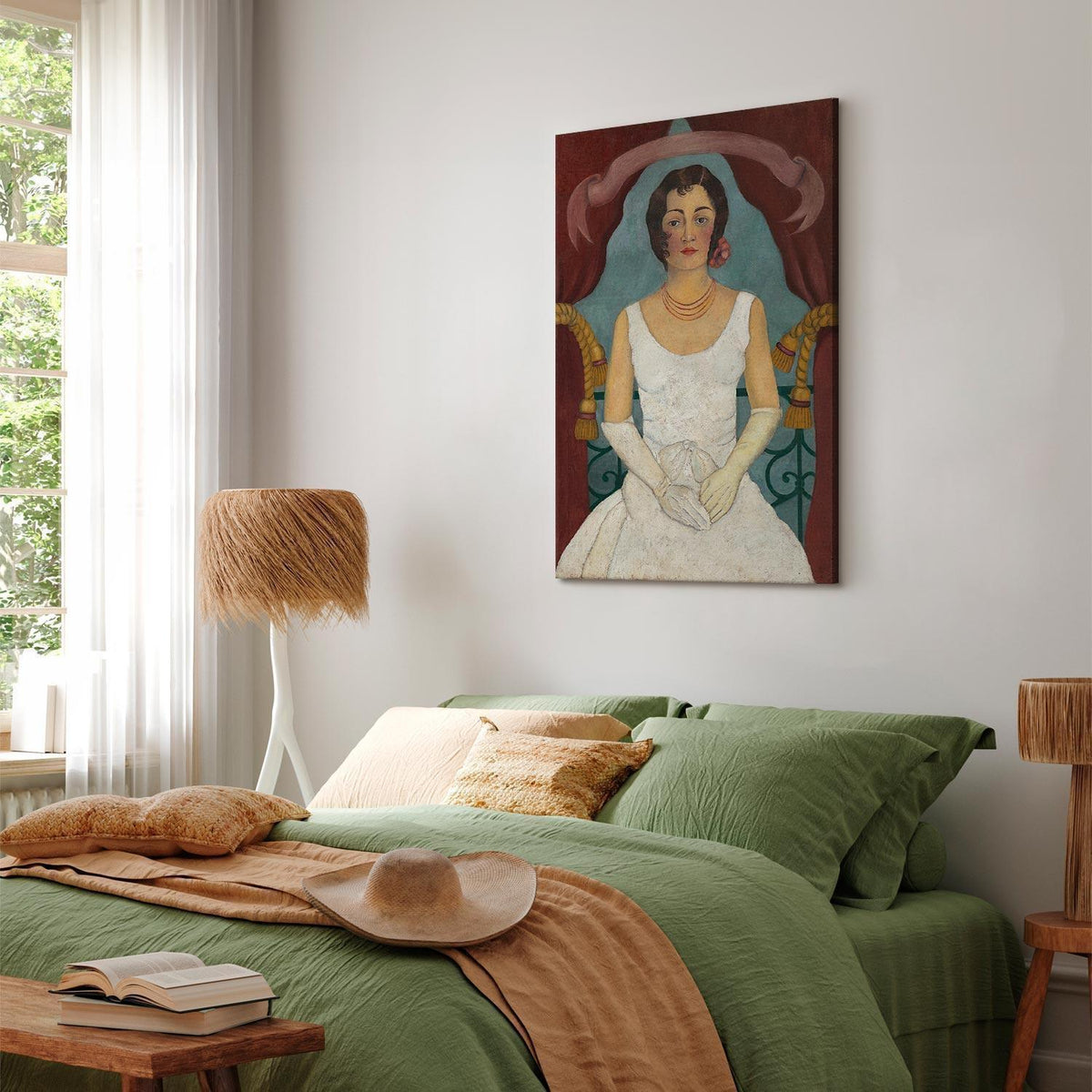 Leinwandbild - Frida Kahlo – Portrait of a Lady in White