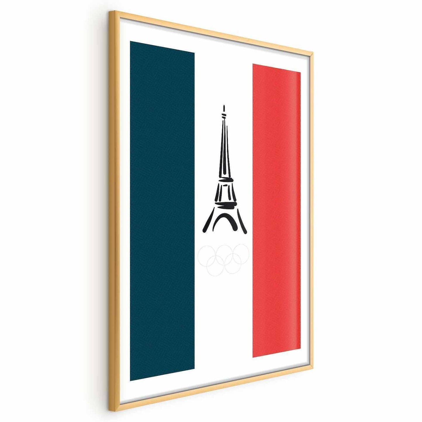 Poster - Graphic Eiffel Tower Against the French Flag Artgeist