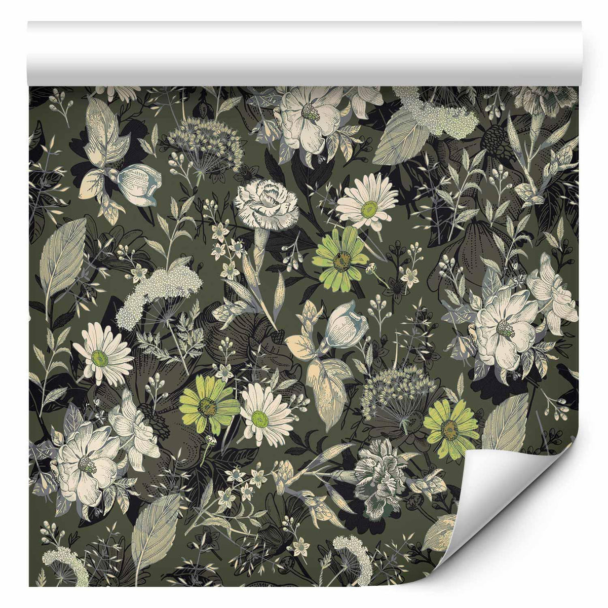 Tapete - Fragrant flowers and herbs - green