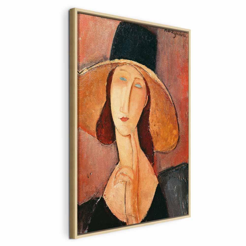 Leinwandbild - Amedeo Modigliani – Portrait of Jeanne Hebuterne in a Large Hat