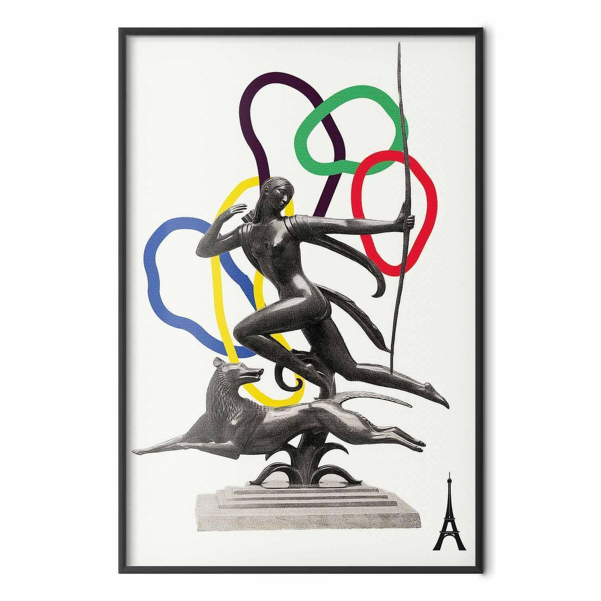 Poster - Collage Graphic - Woman Shooting a Bow