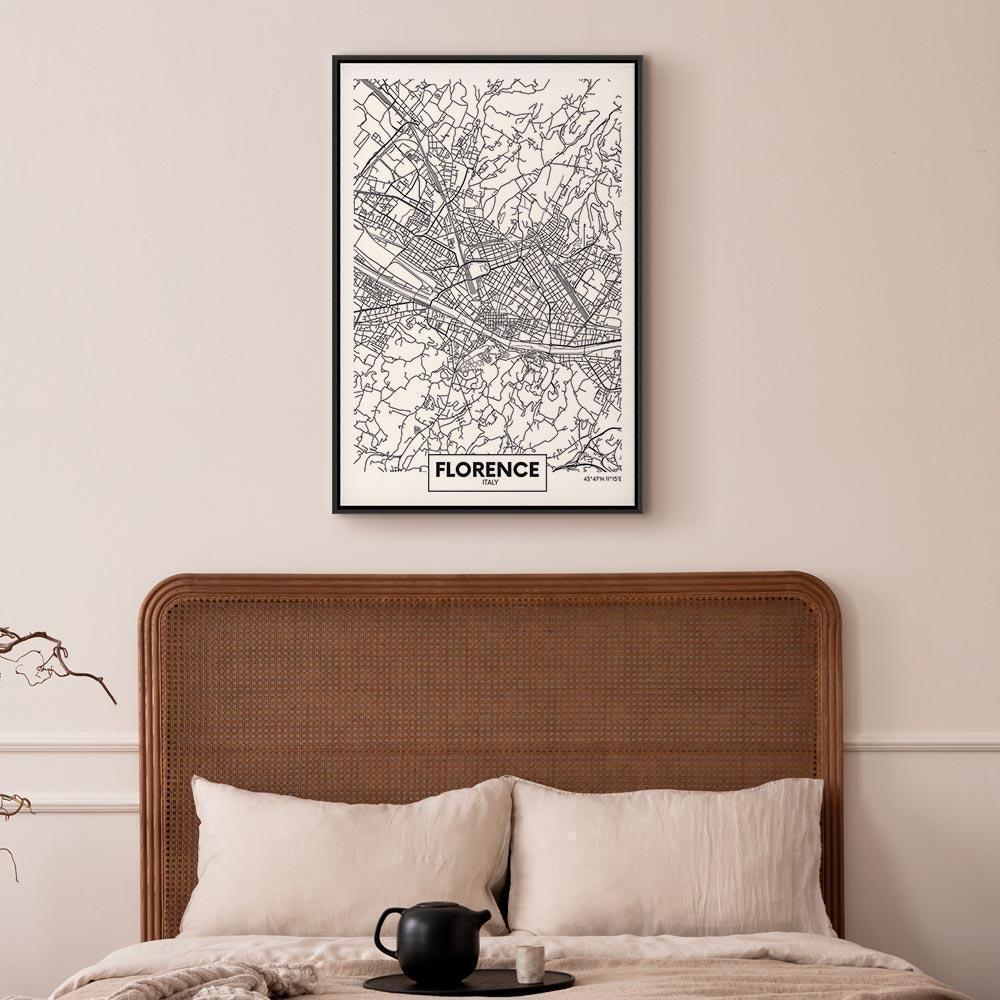 Leinwandbild - Florence Map (1 Part) Vertical