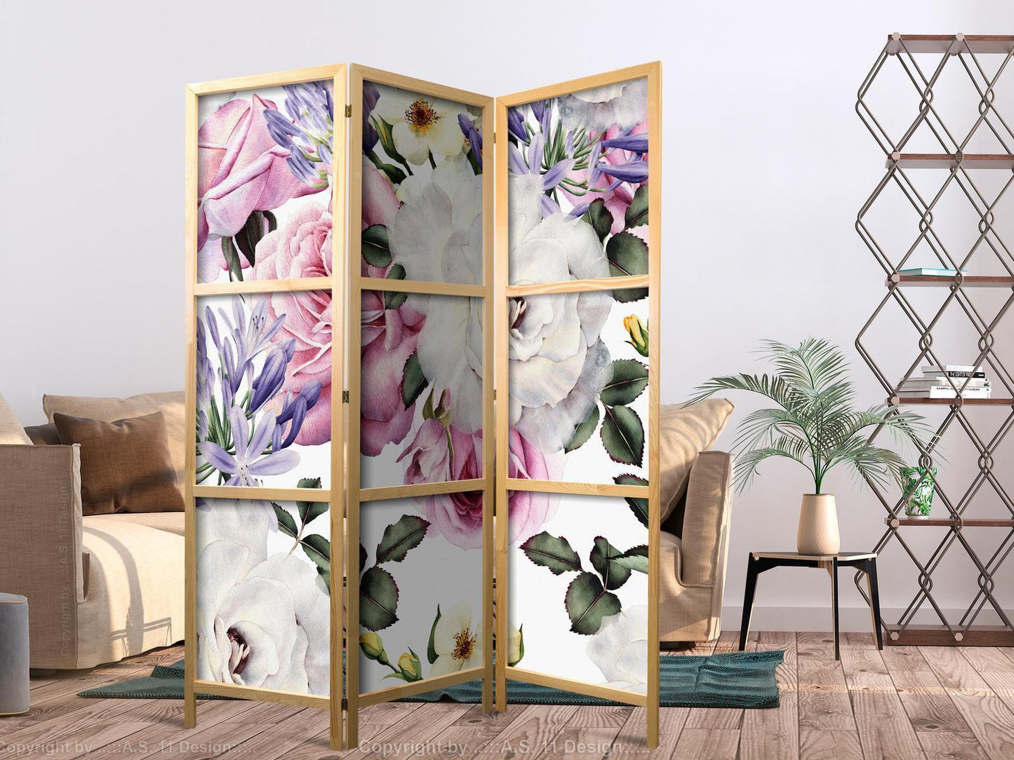 Japanischer Paravent - Floral Glade Artgeist