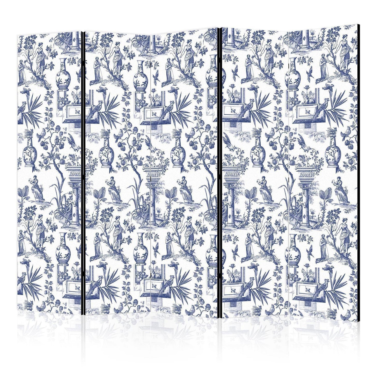 Paravent - Rome and Botany - Blue Pattern with a Greek and Plant Motif Artgeist