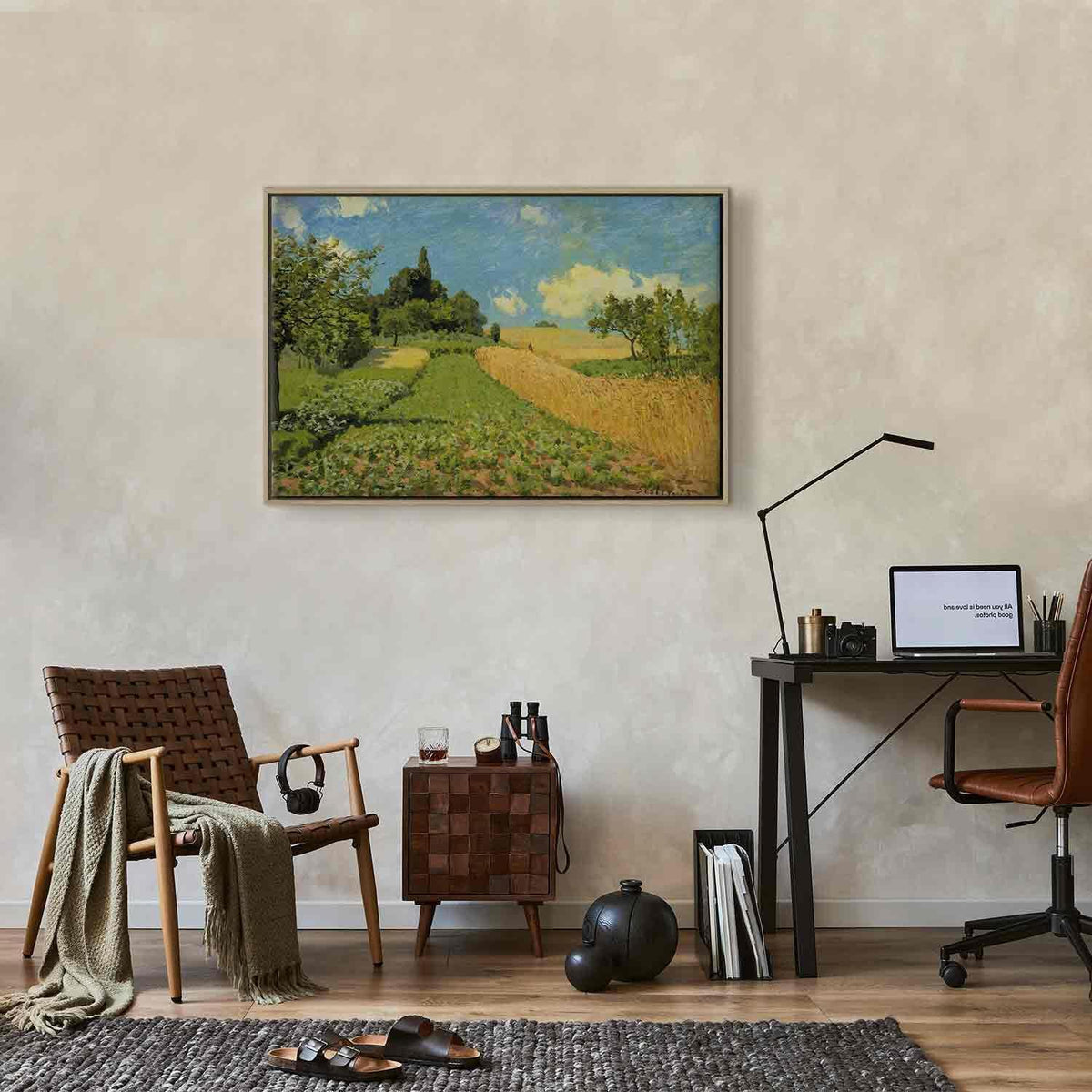 Leinwandbild - Alfred Sisley – Grain fields on the hills of Argenteuil