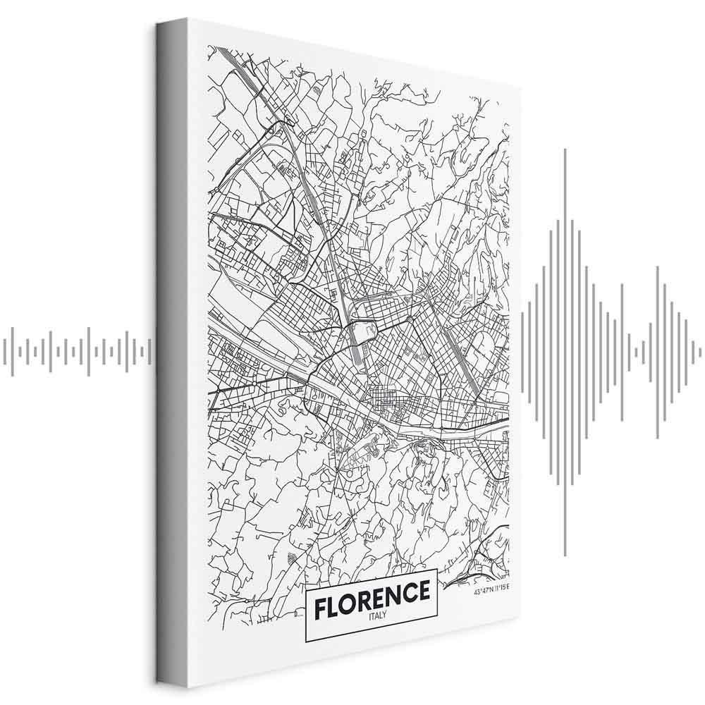 Leinwandbild - Florence Map (1 Part) Vertical