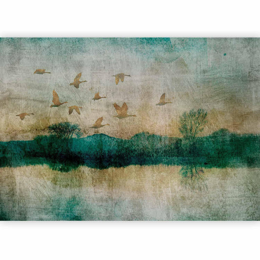 Fototapete - Golden Ducks