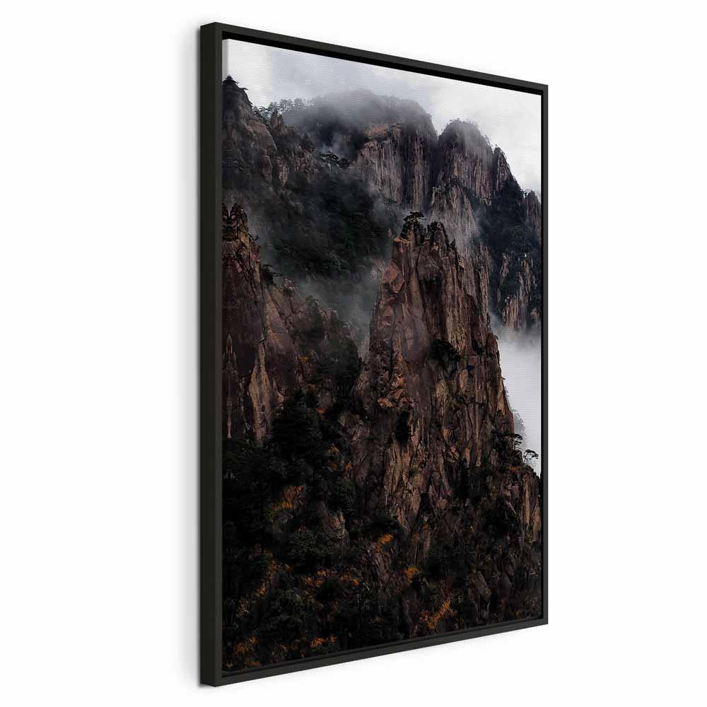 Leinwandbild - Heart of Mountain Landscape (1-part) - Clouds Amid Rocks