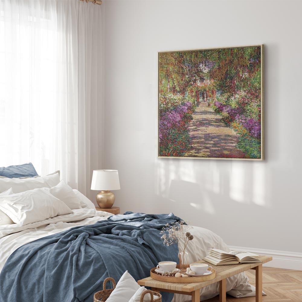 Leinwandbild - Claude Monet – A Pathway in Monet's Garden