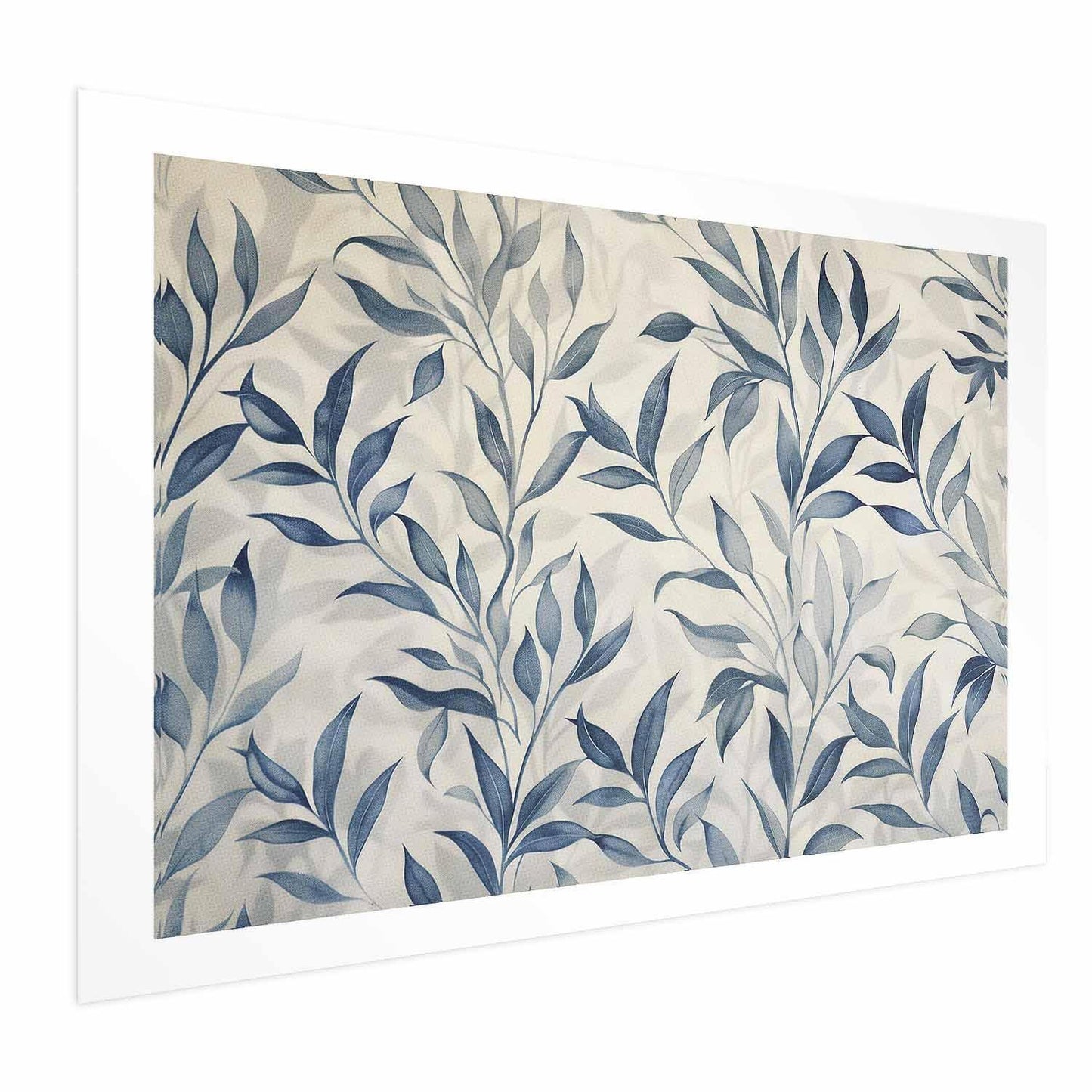 Poster - Delicate Botanical Motif with Blue Leaves Artgeist