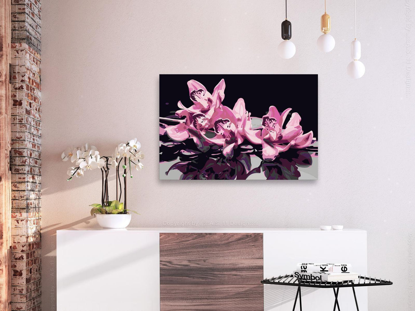 Malen nach Zahlen Rosa Orchidee Geschenk - stilvolles Orchideen-Motiv für kreative Entspannung