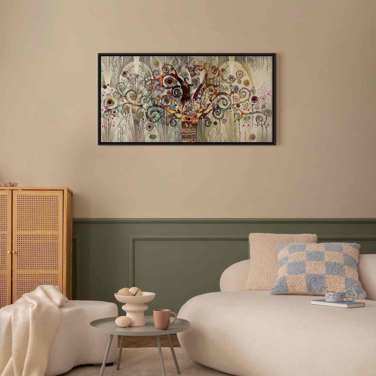 Leinwandbild Gustav Klimt Lebensbaum Bunt – Symbolische Wandkunst