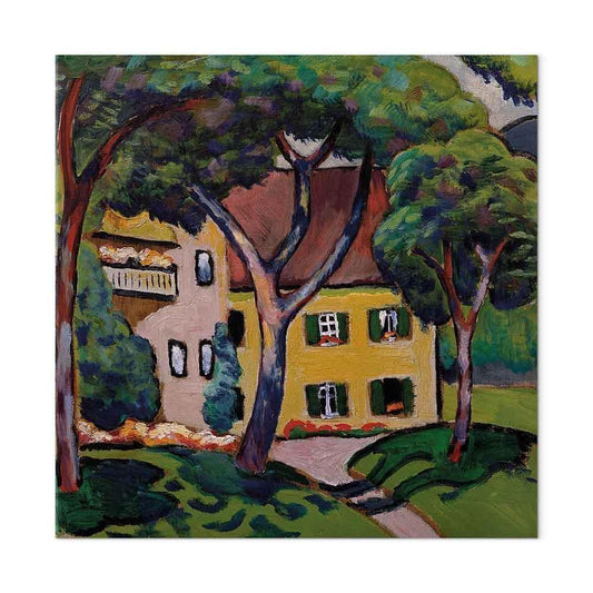 Leinwandbild - August Macke – Staudacherhaus in Tegernsee