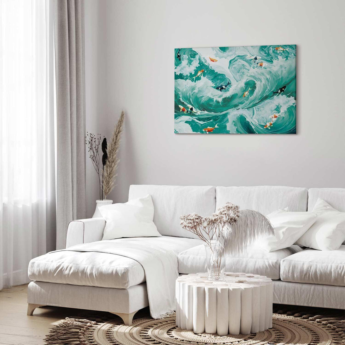 Leinwandbild - Fish and waves