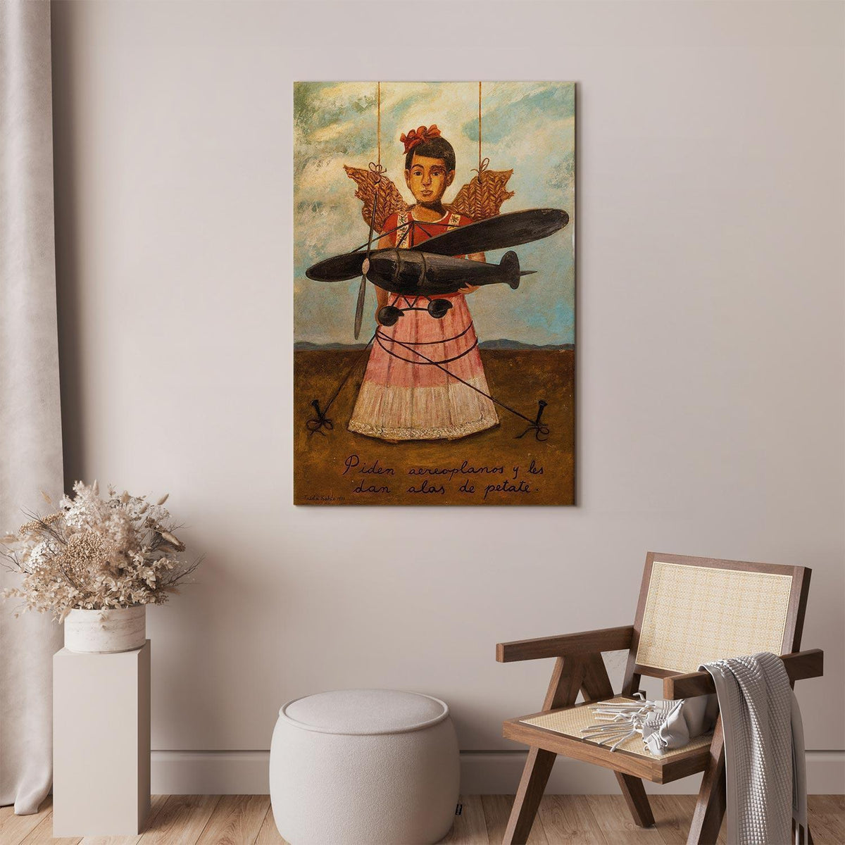 Leinwandbild - Frida Kahlo – They Asked for Planes and Got Straw Wings