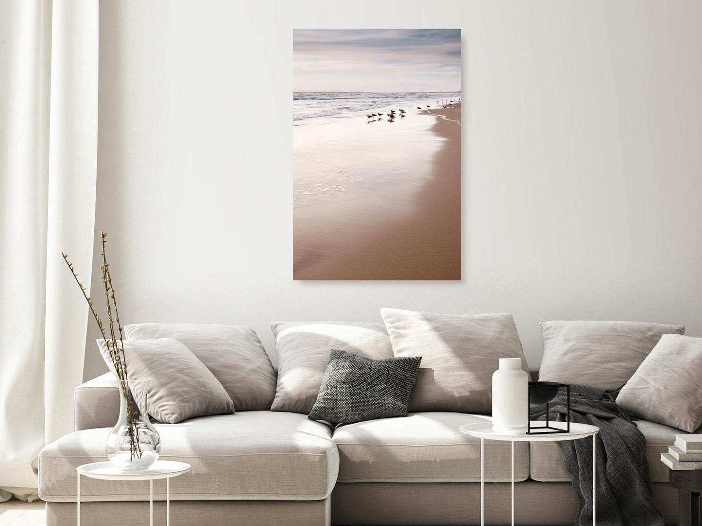 Leinwandbild - Autumn Beach (1 Part) Vertical Artgeist