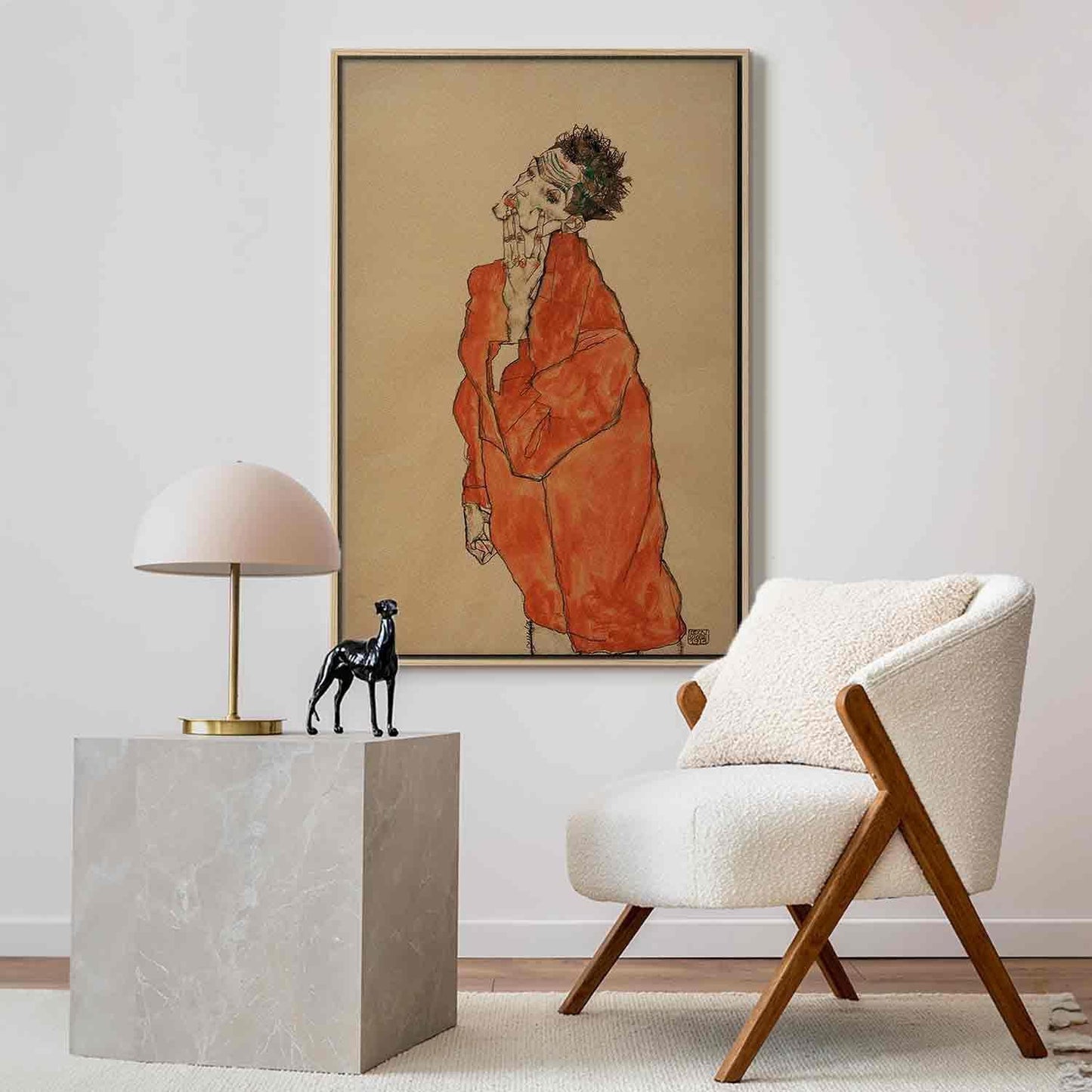 Leinwandbild - Self-Portrait (Man in Orange Jacket) Artgeist