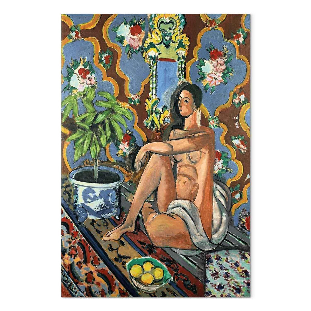Leinwandbild - Henri Matisse – Decorative Figure on Ornamental Ground