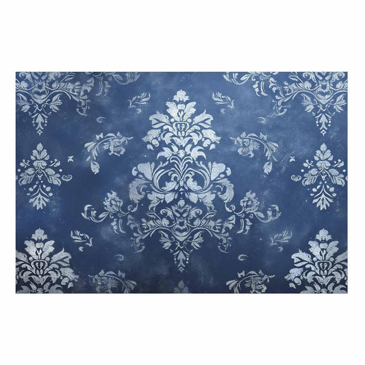 Poster - Retro Ornament in Worn Blues