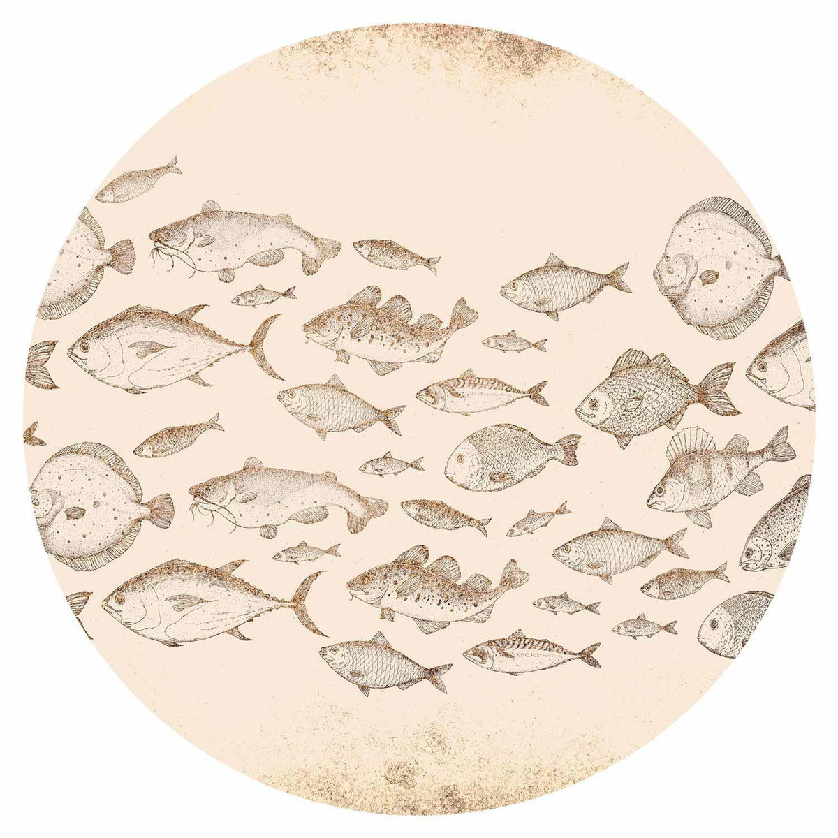 Runde Fototapete - Subtle fish