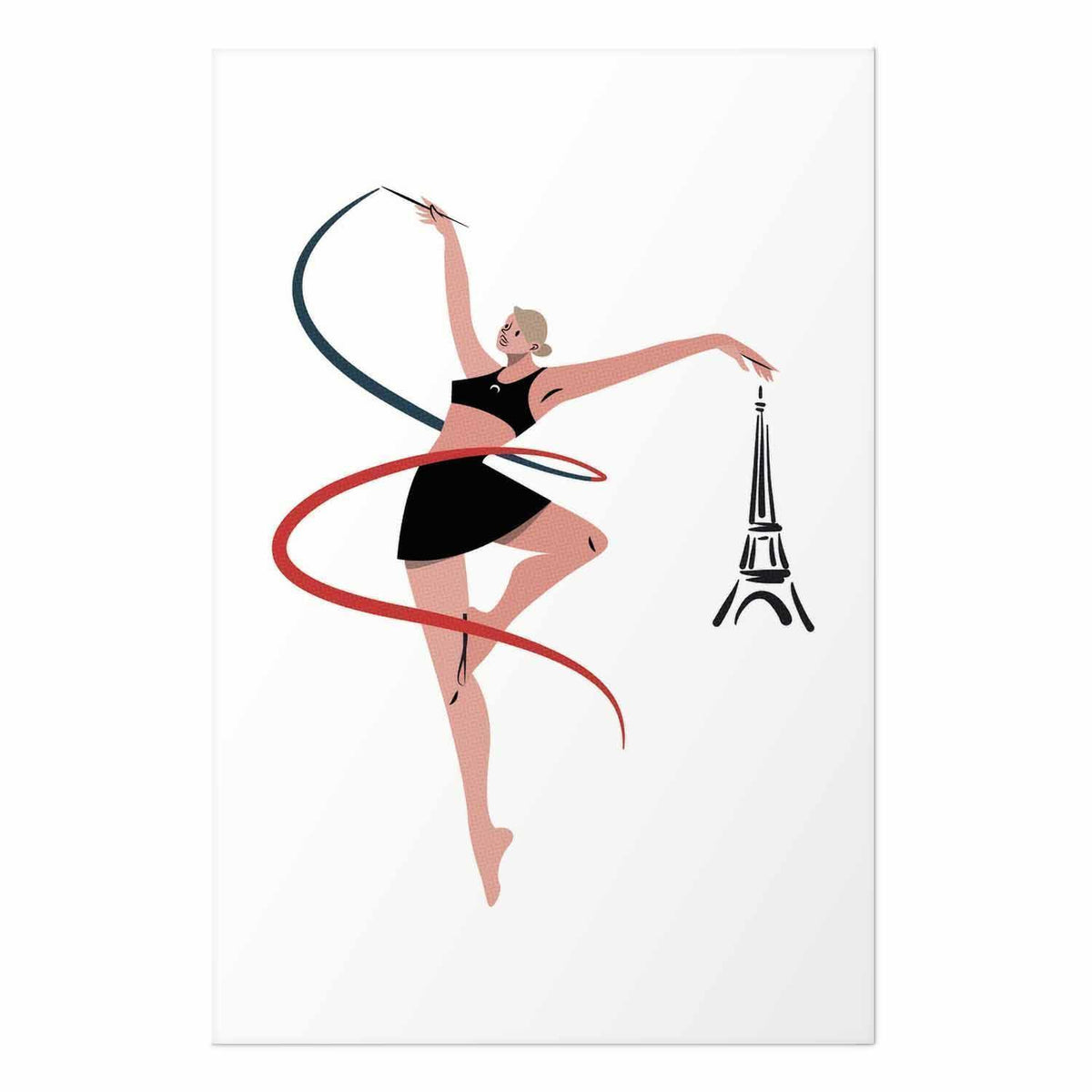 Poster - Illustration of a Woman with a Ribbon - Artistic Gymnastics