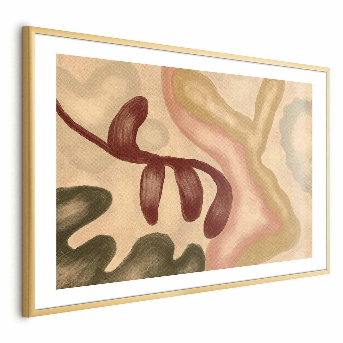 Poster - Colorful Shapes - worn figures in lime wash technique