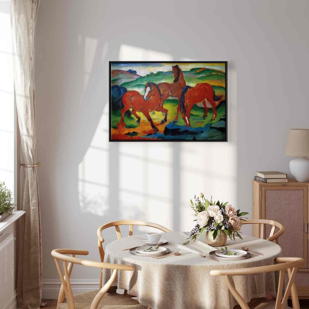 Leinwandbild - Franz Marc – The Red Horses (Grazing Horses IV)