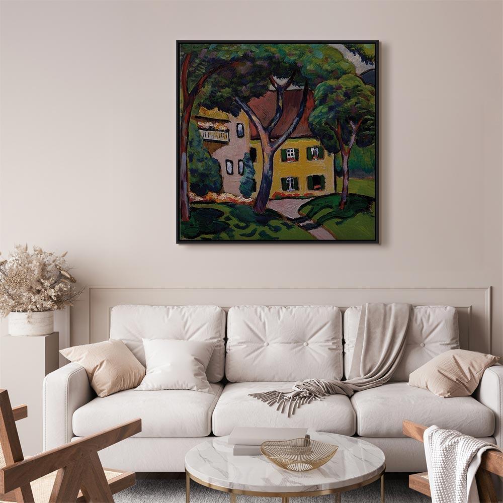 Leinwandbild - August Macke – Staudacherhaus in Tegernsee