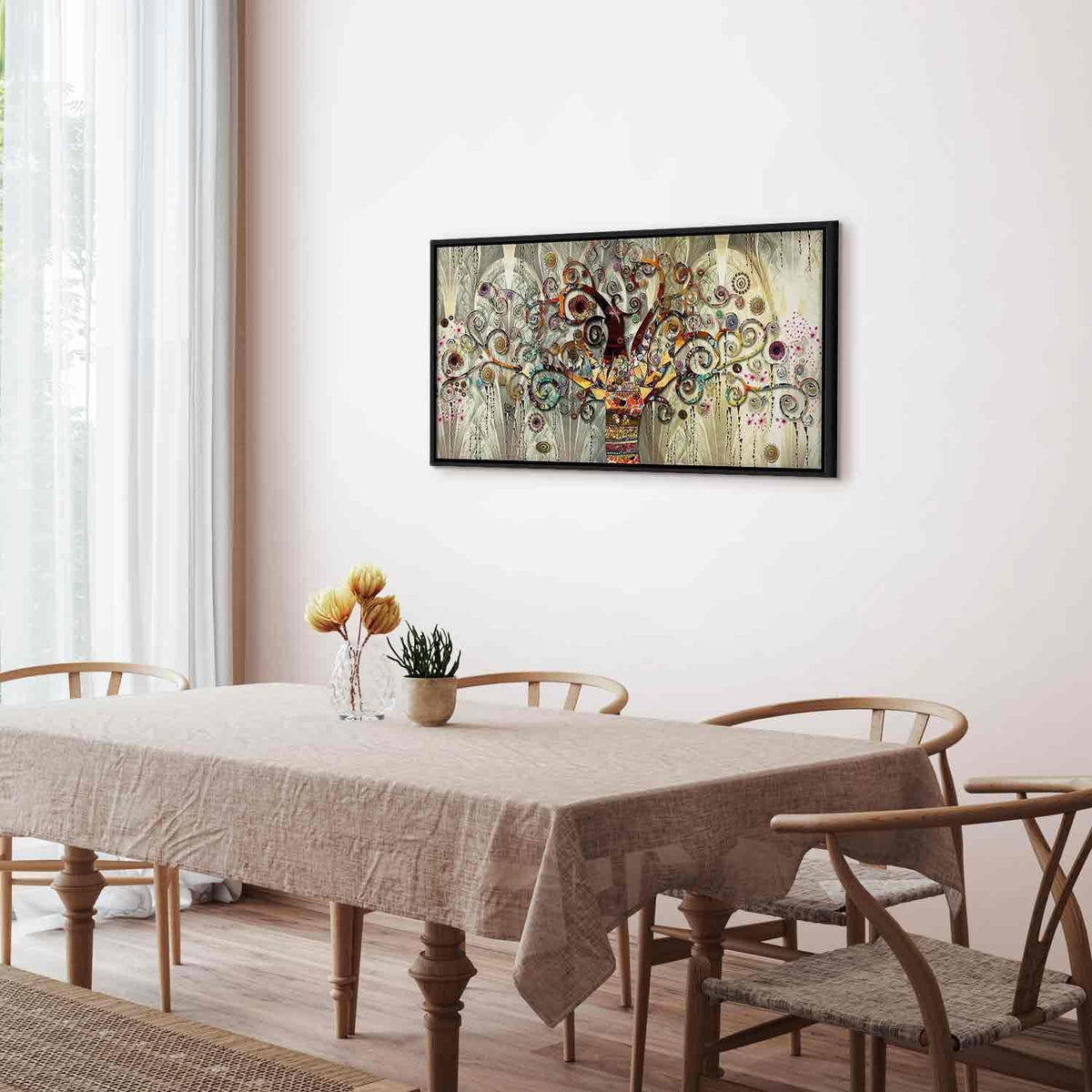 Leinwandbild Gustav Klimt Lebensbaum Bunt – Symbolische Wandkunst
