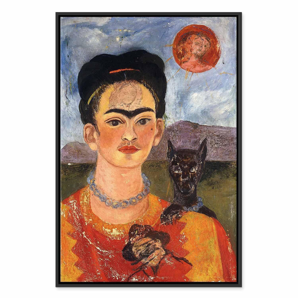 Leinwandbild - Frida Kahlo – Self-Portrait with Diego on My Breast
