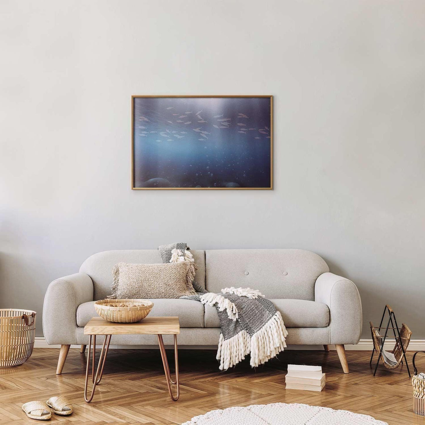 Poster Fische in der Tiefe – Tiefsee-Fisch im mystischen Blau