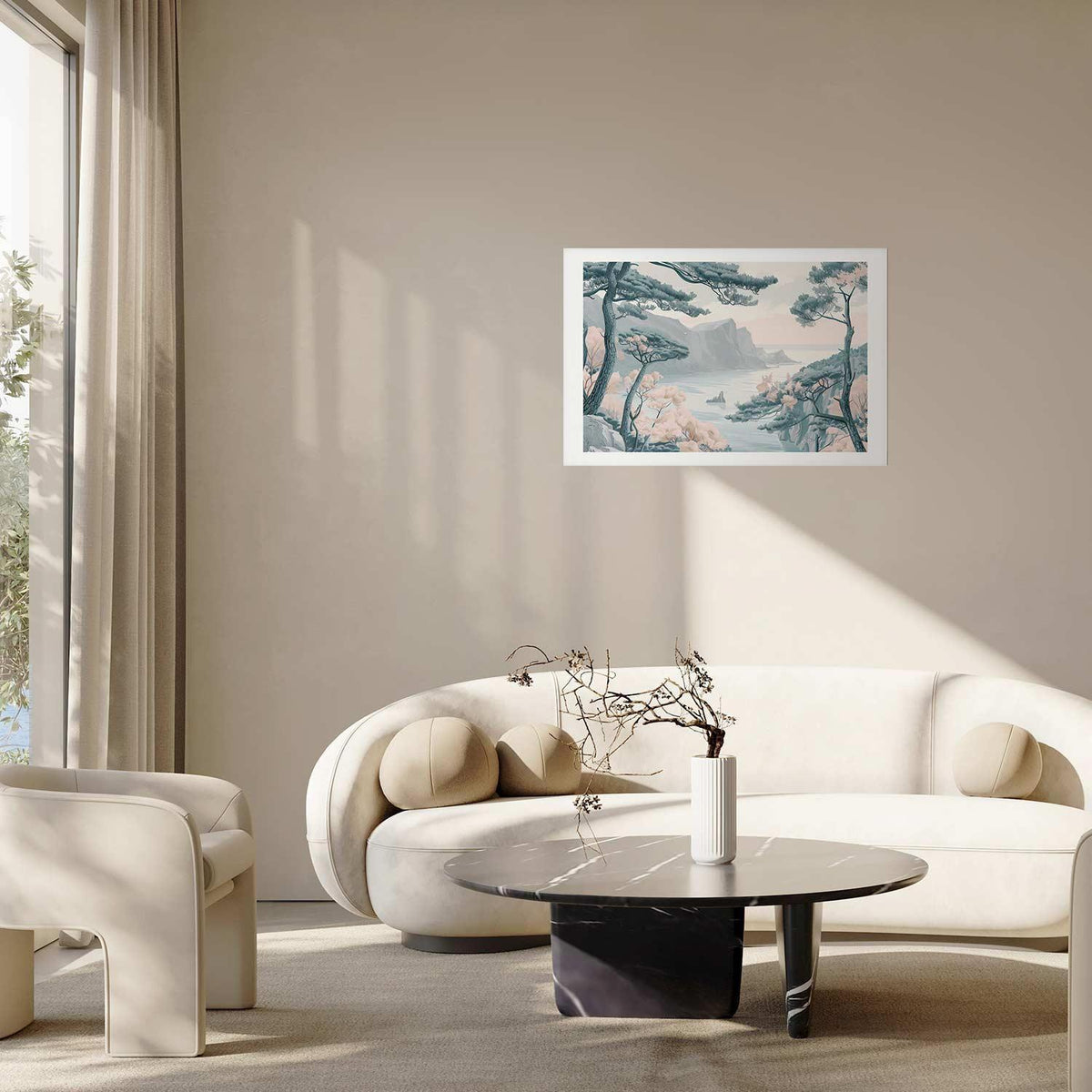 Poster - Blue Coast in Delicate Colors