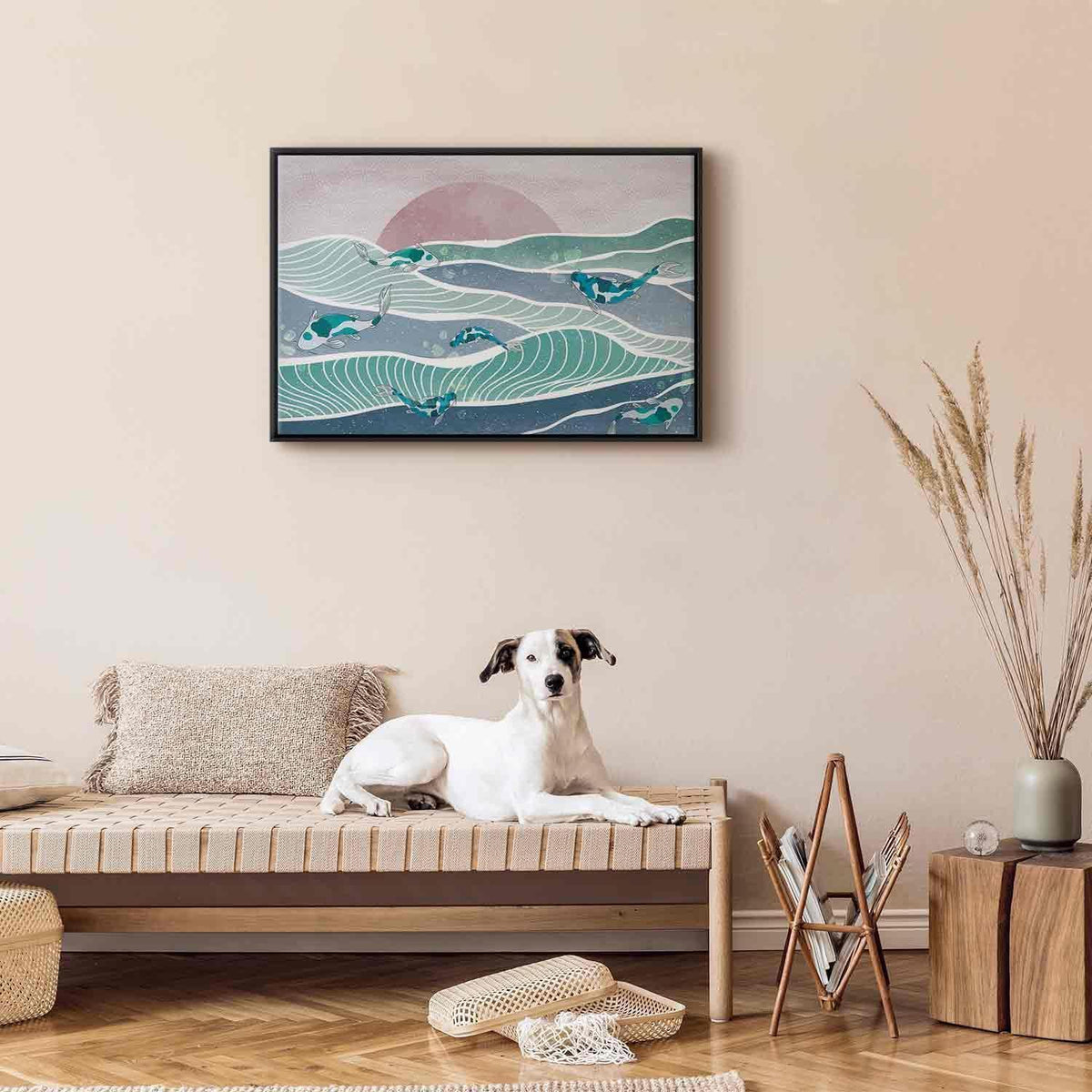 Leinwandbild - Fish on the waves
