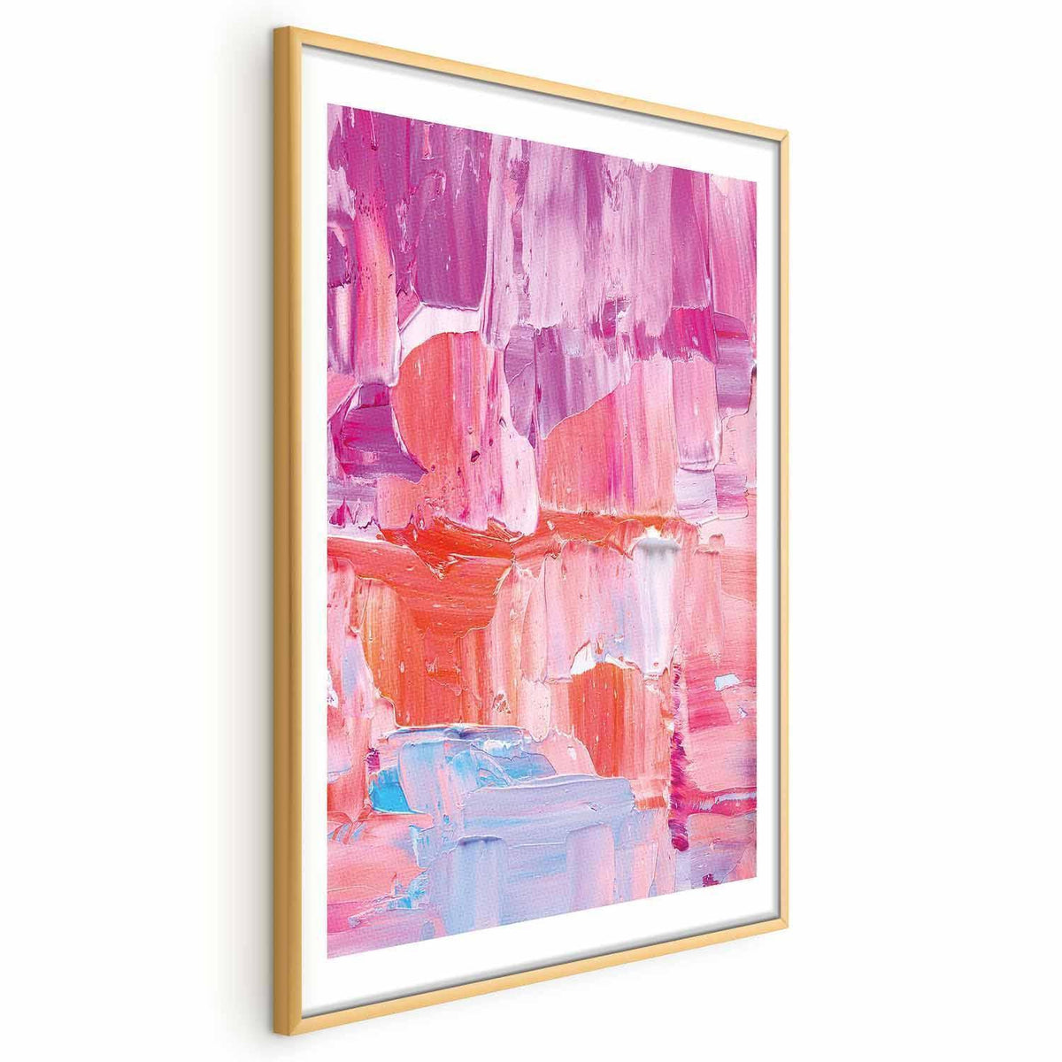 Poster - Colorful Strokes - intense shades of pink and purple on canvas