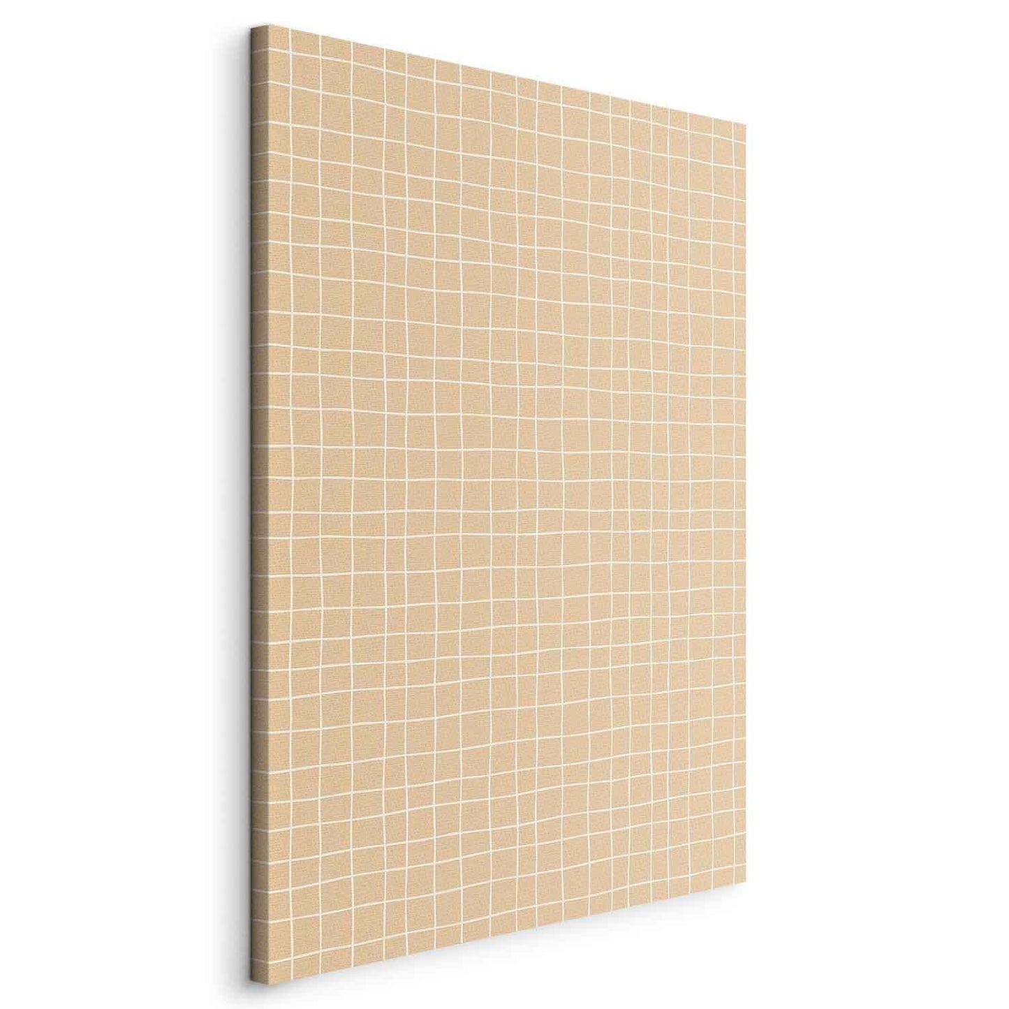 Leinwandbild - Waving Lines - Creamy Grid on a Noisy Pastel Background Artgeist