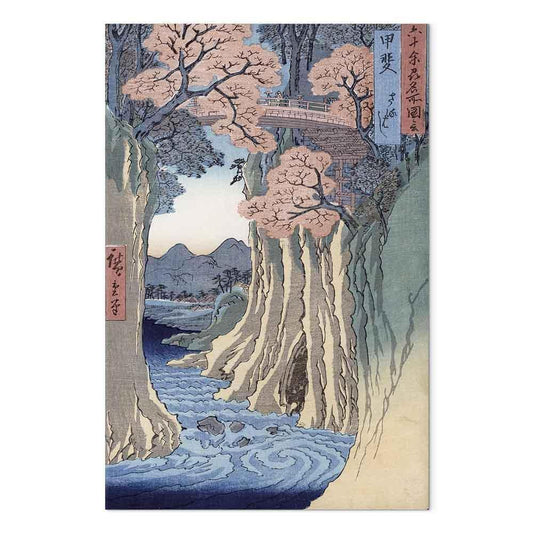 Leinwandbild - Utagawa Hiroshige – The monkey bridge in the Kai province