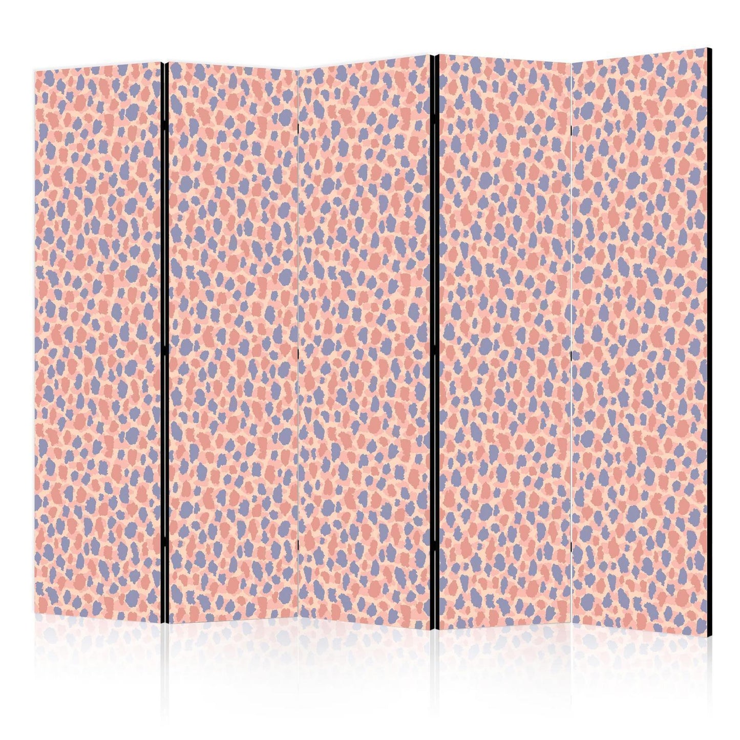 Paravent - Giraffe Pattern - Colorful Animal Pattern in Blue-Pink Spots Artgeist