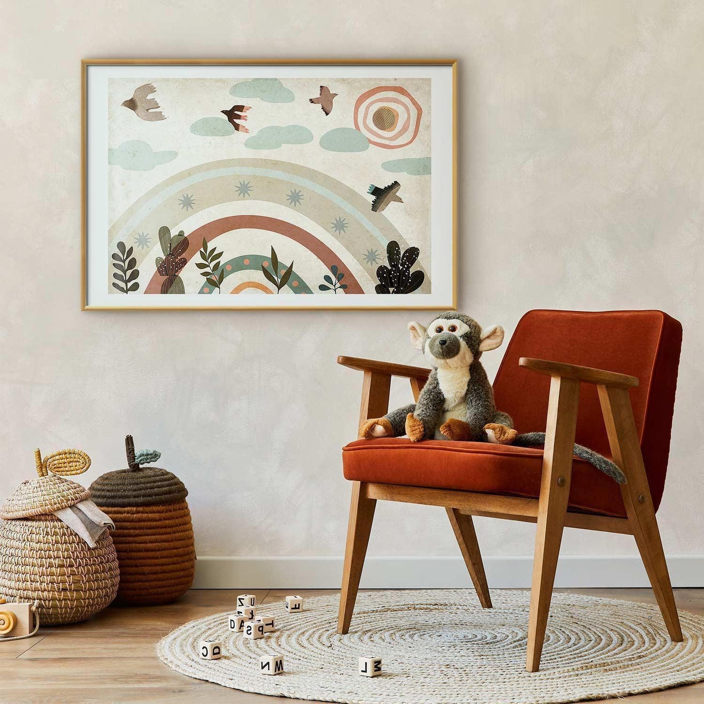 Poster - Rainbow and Birds