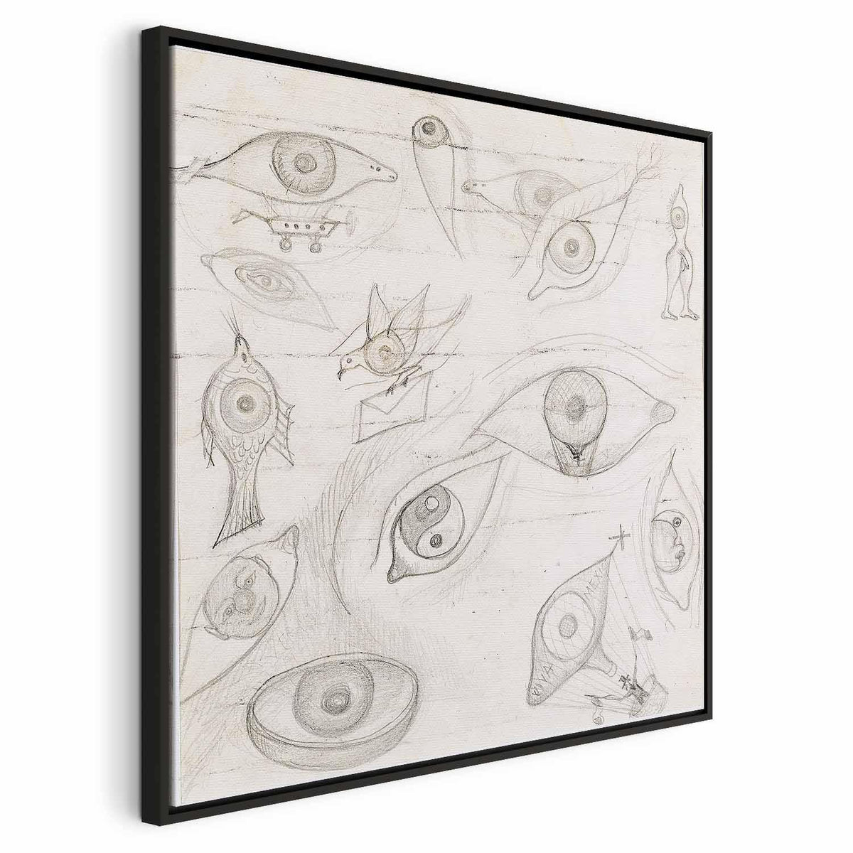 Leinwandbild - Frida Kahlo – Drawing of Eyes