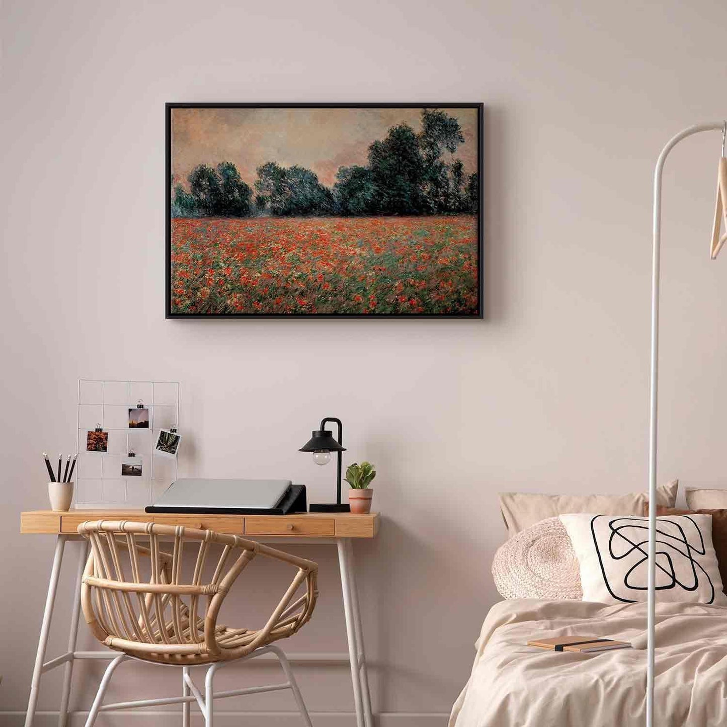 Leinwandbild - Field with wild Poppies (Claude Monet) Artgeist
