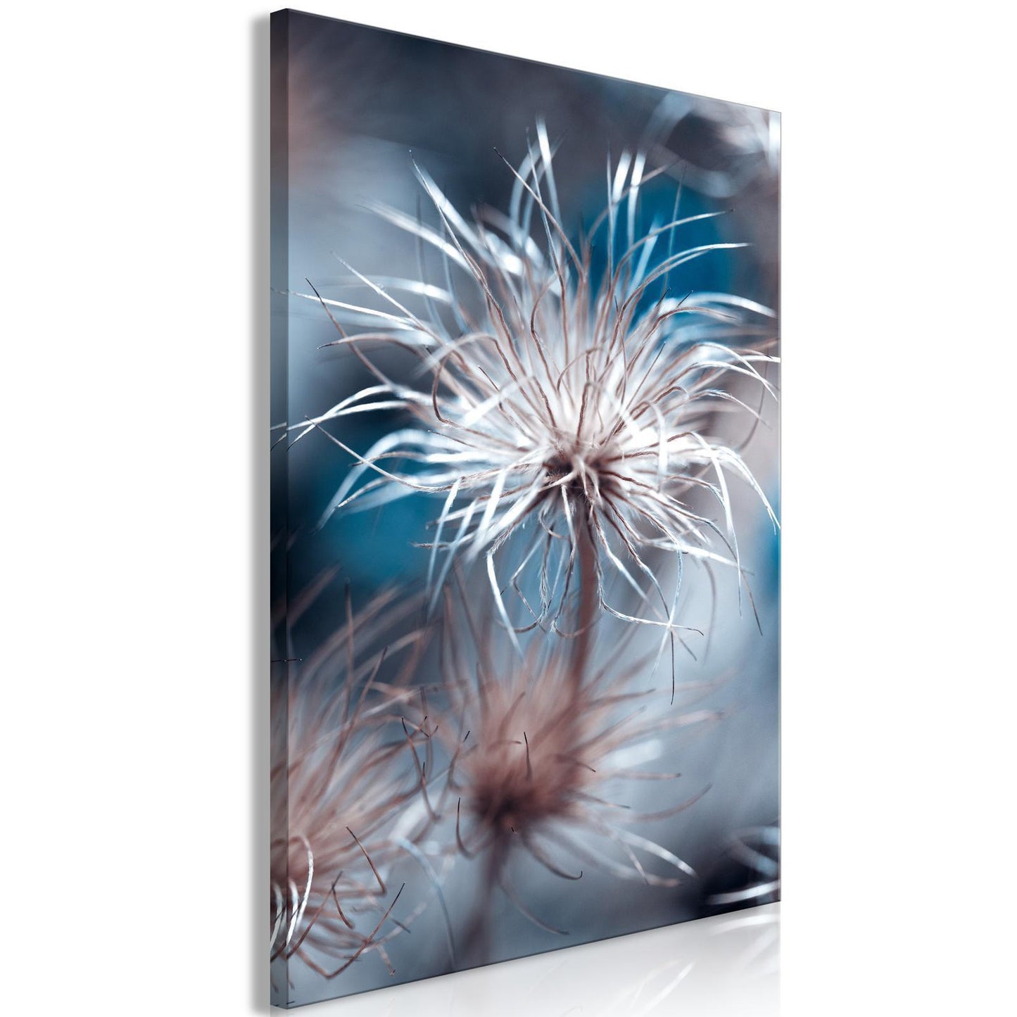 Leinwandbild - Plant in Blues (1 Part) Vertical Artgeist