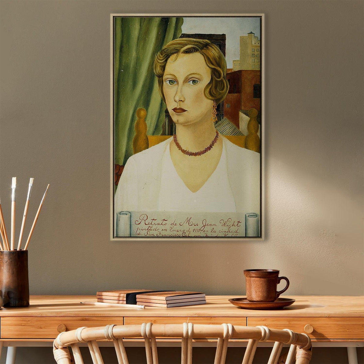Leinwandbild - Frida Kahlo – Portrait of Mrs Jean Wight