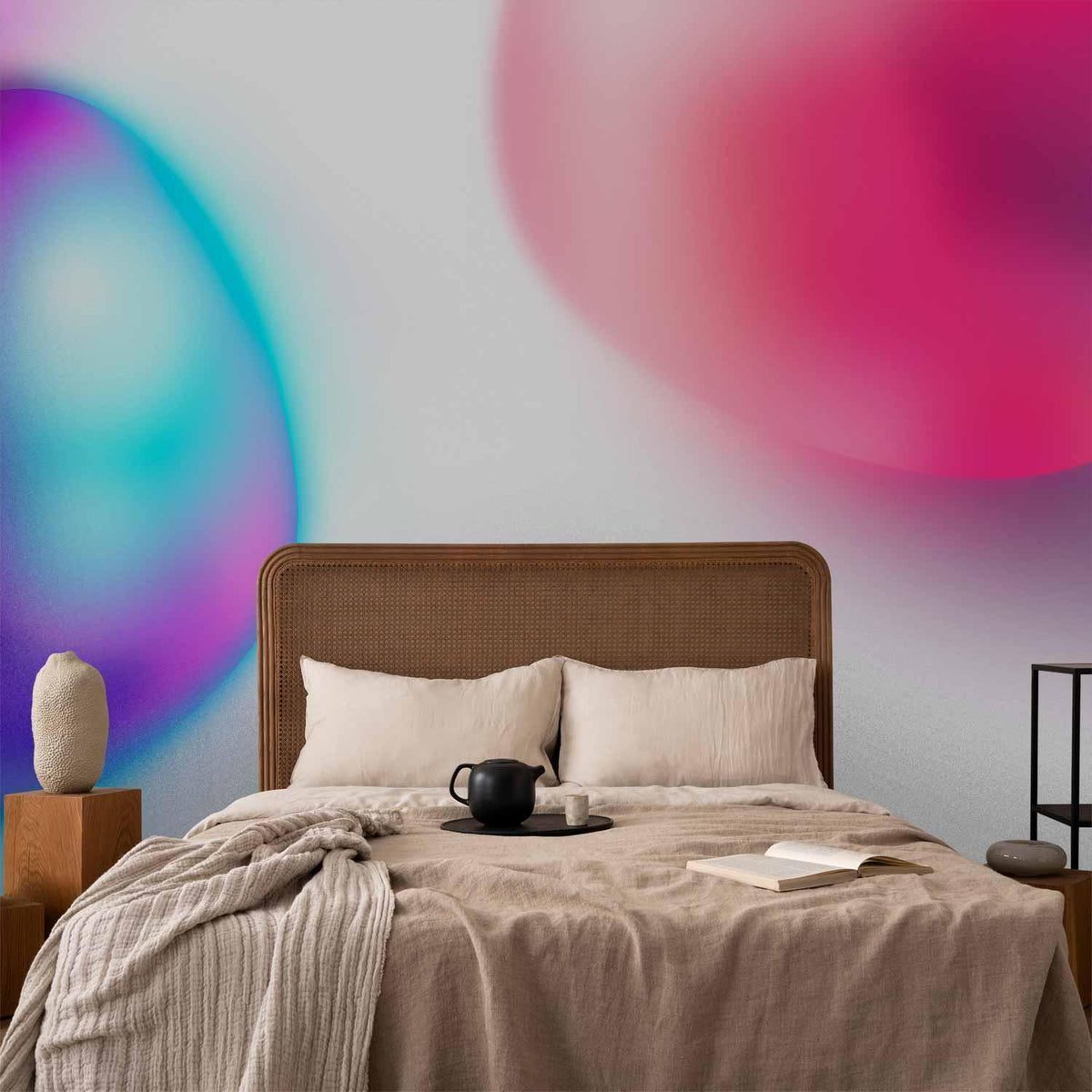 Fototapete - Abstraction - Colorful Glass Pieces - Violet-Blue and Pink