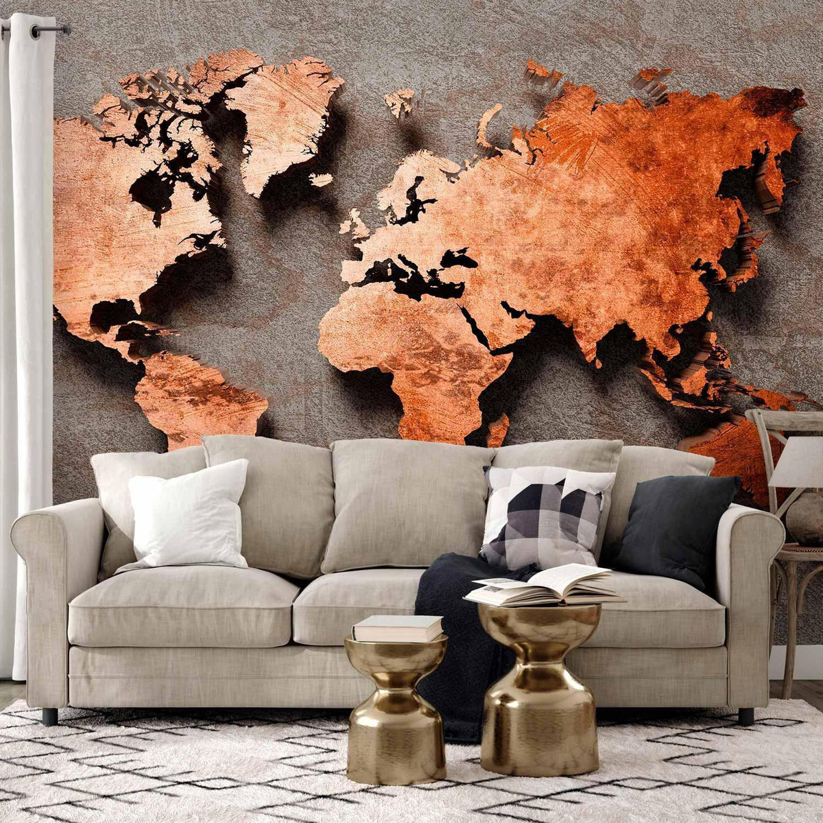 Fototapete - Copper Map