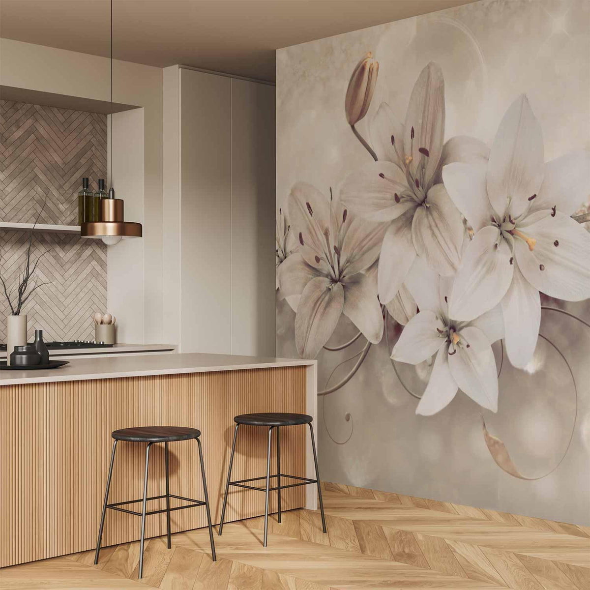 Fototapete - Diamond Lilies