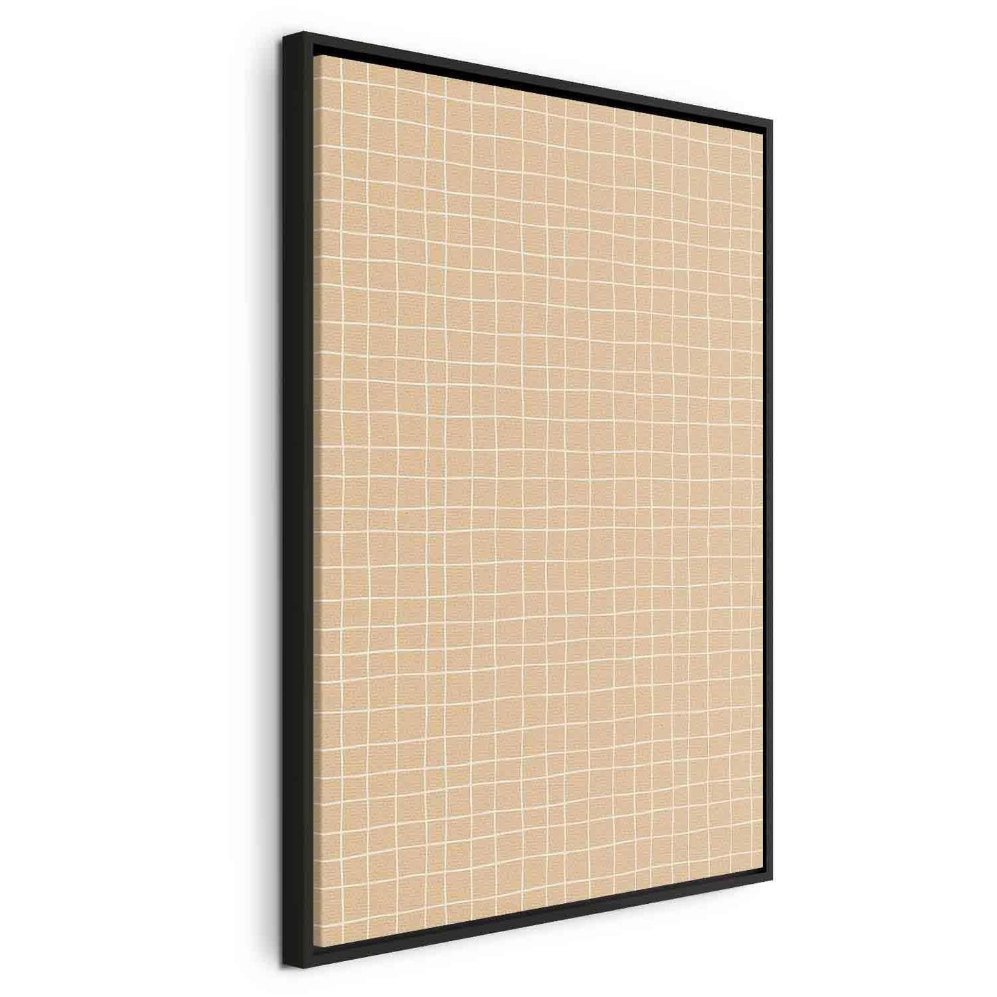 Leinwandbild - Waving Lines - Creamy Grid on a Noisy Pastel Background Artgeist