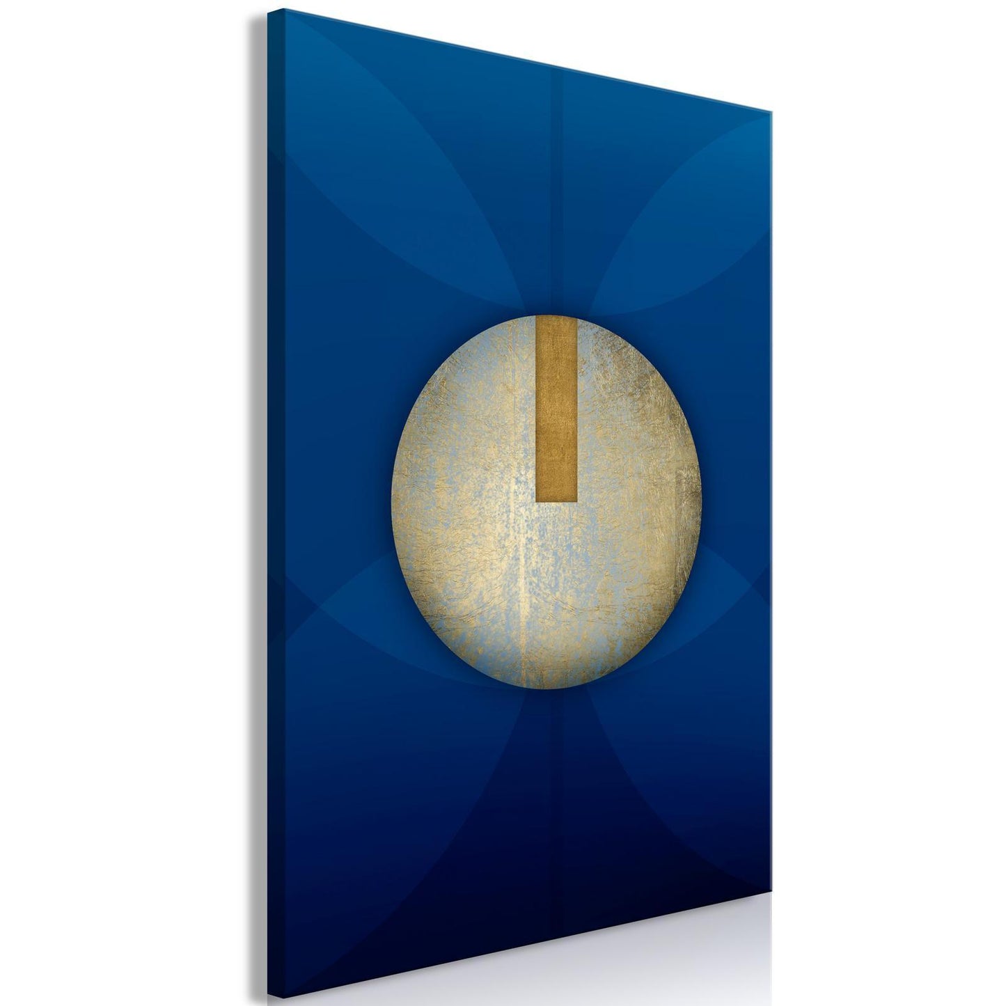 Leinwandbild - In the Shadow of Classic Blue (1-part) - Golden Circle in Abstraction Artgeist