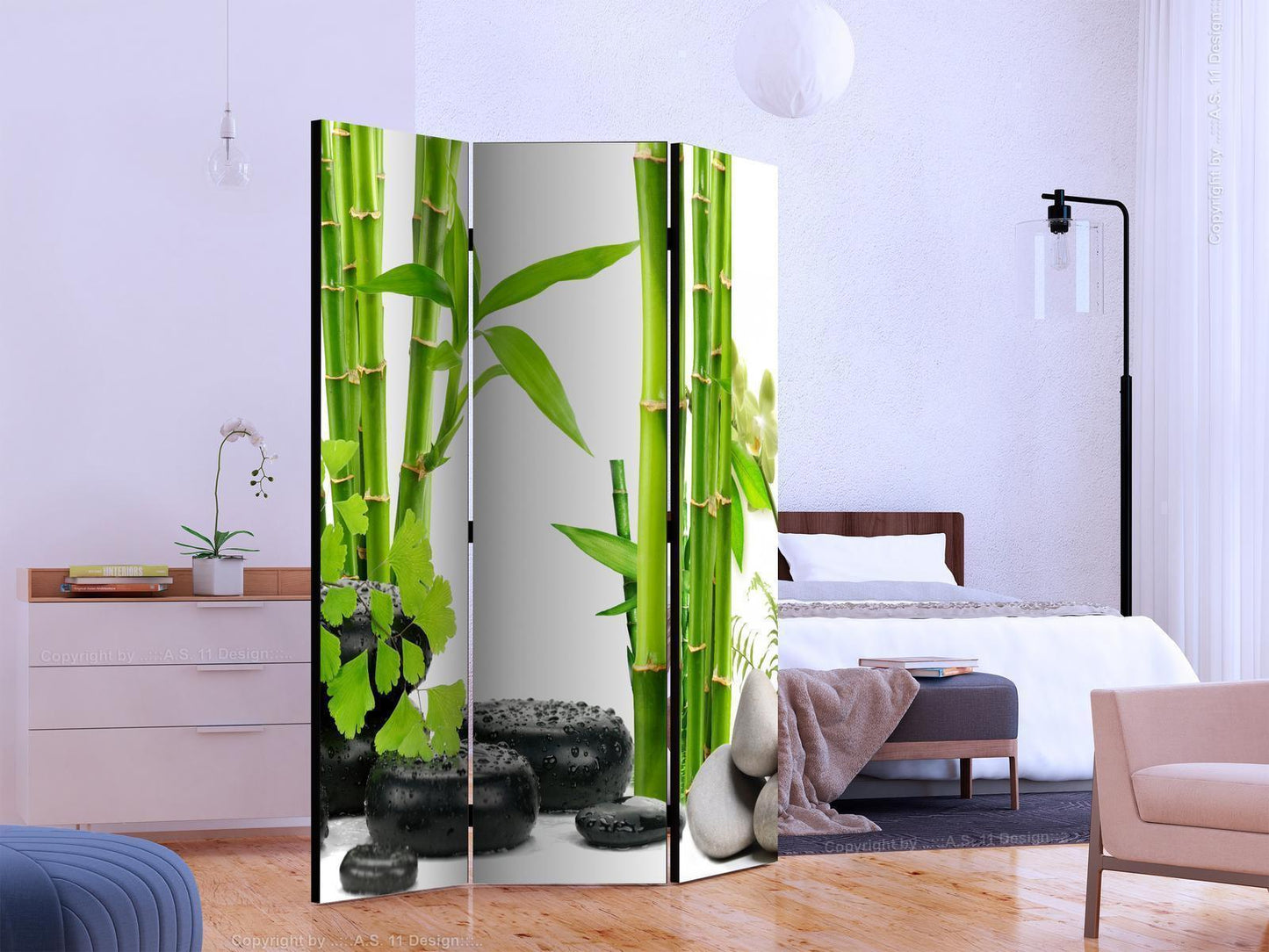 Paravent - Bamboos and Stones Artgeist