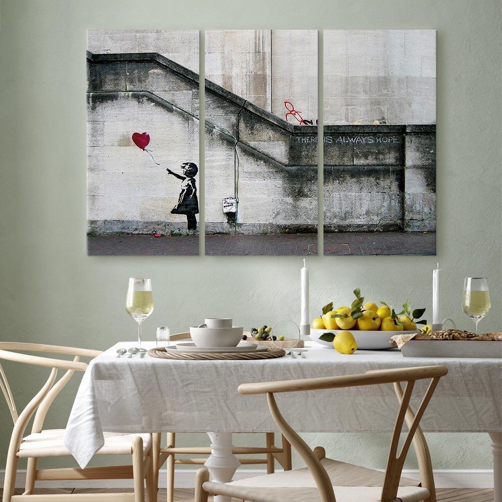 Leinwandbild - Girl With a Balloon by Banksy